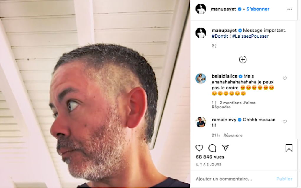 Confinement : L’hilarant désarroi de Manu Payet après une coupe de cheveux ratée