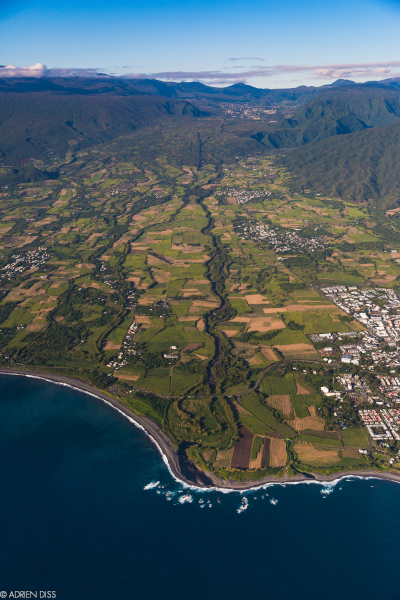 photo aérienne du littoral de La Réunion